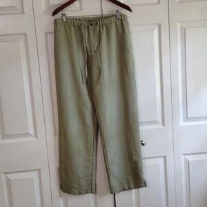 Pull On Drawstring Olve Green Baggie Full Pants Size medium. Panama Jack